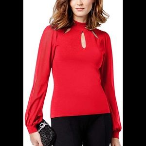 INC Mock-Neck Cutout Sweater